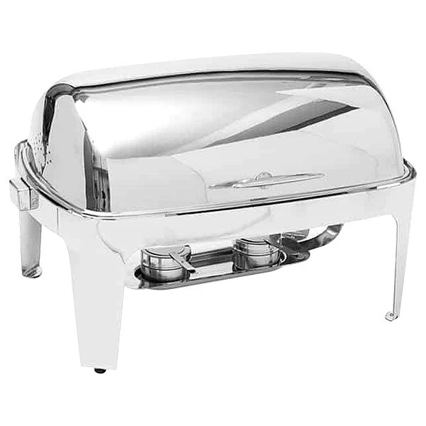 Chafer, Roll Top, Stainless, 9 qt