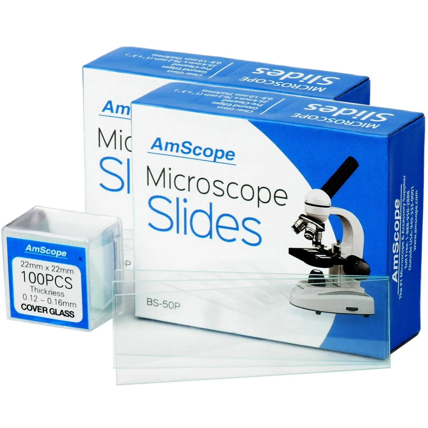 AMSCOPE Microscope Slides and Slide Storage