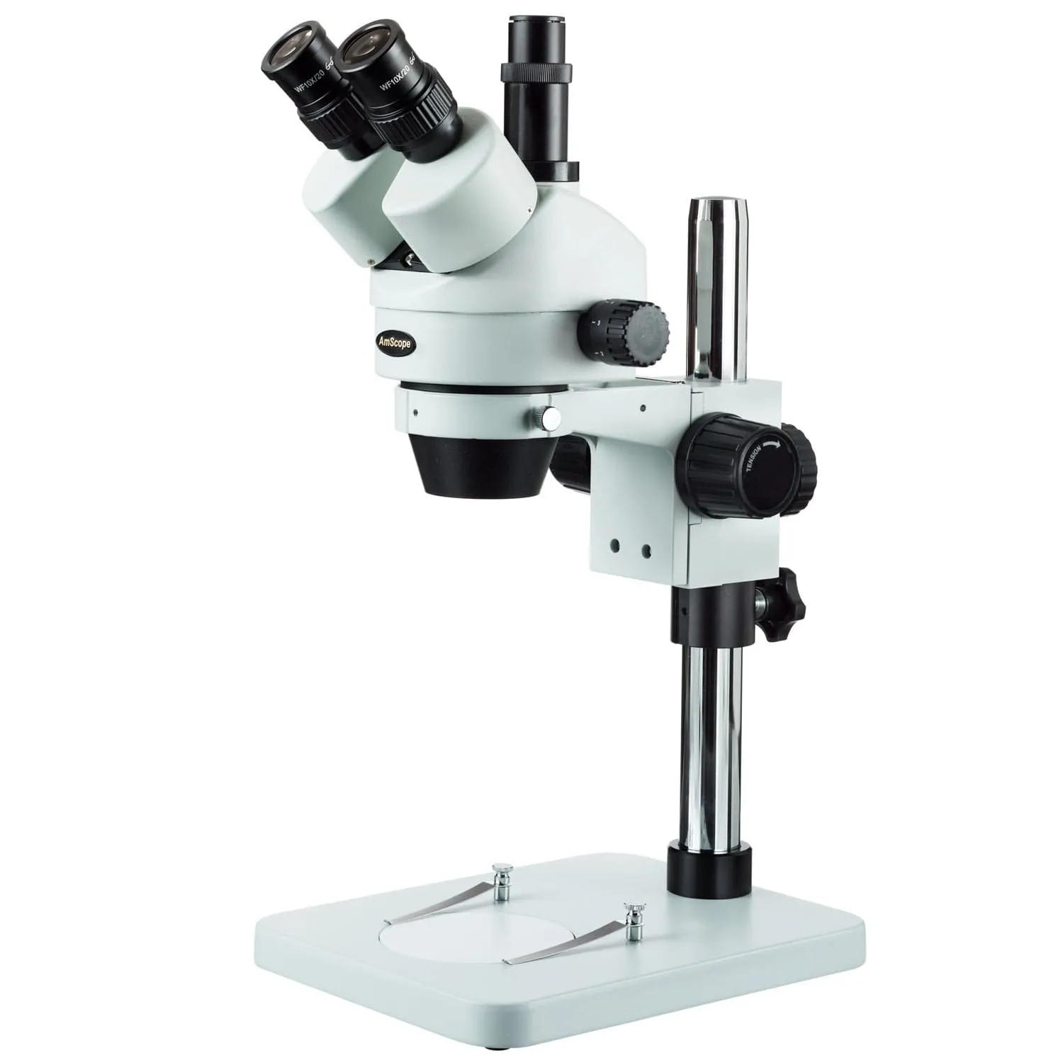 7X-45X Zoom Trinocular Stereo Microscope With Table Pillar Stand