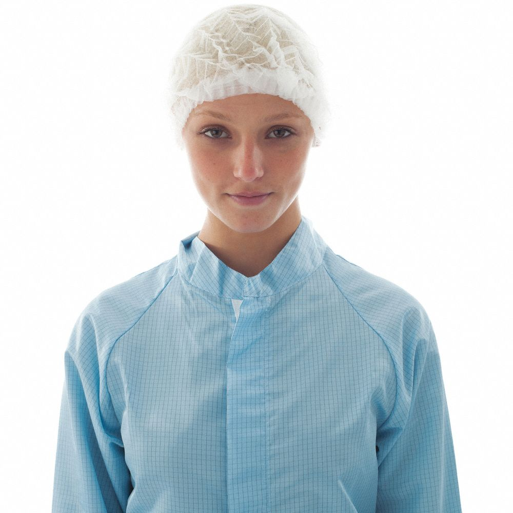 Bouffant Cap, Polypropylene, Non-Sterile, Bag, White, 19 Inch Dia, 1000PK