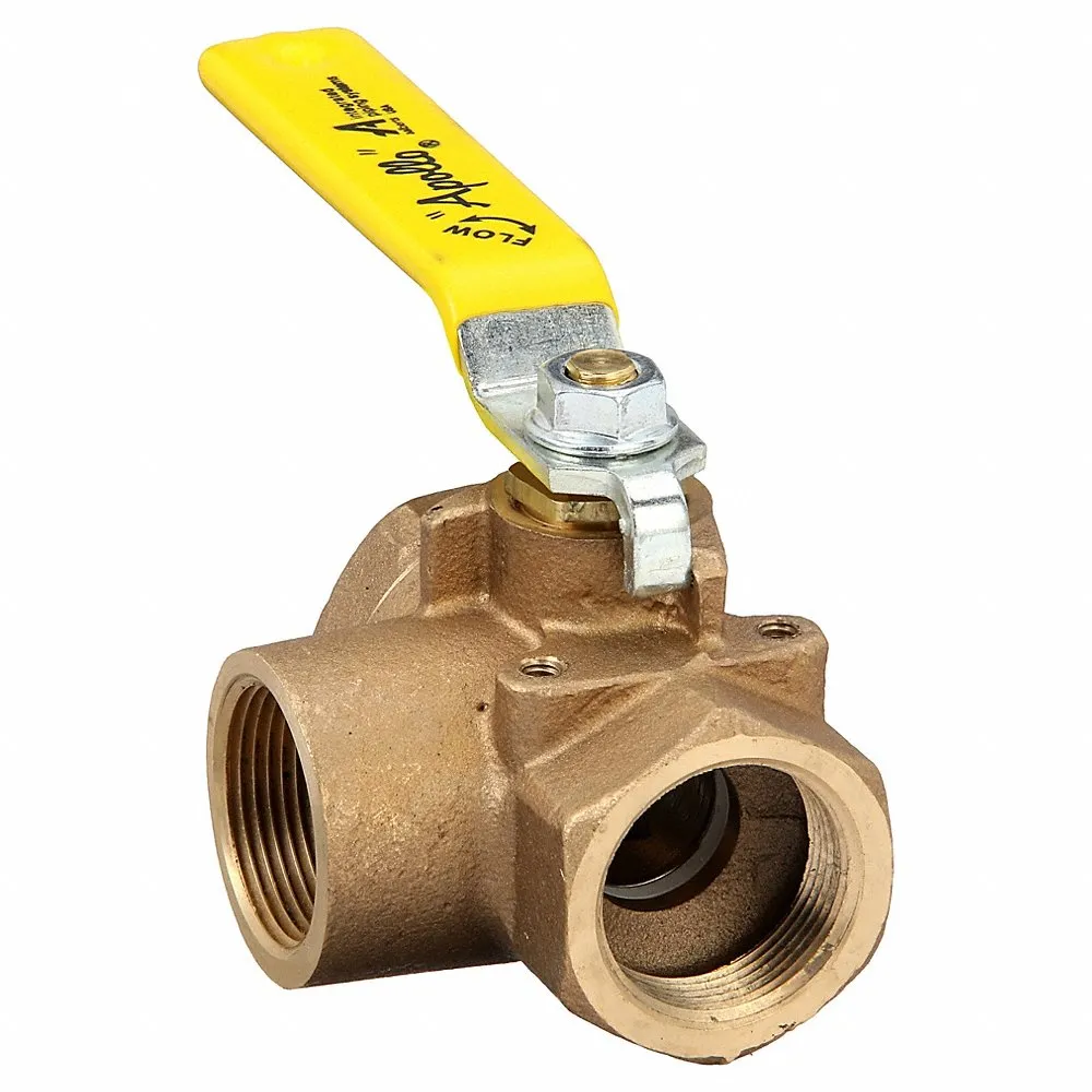 APOLLO VALVES 70-606-01 Bronze Ball Valve 3-way Fnpt 1-1/4 In | AA9DAL 1CKG5