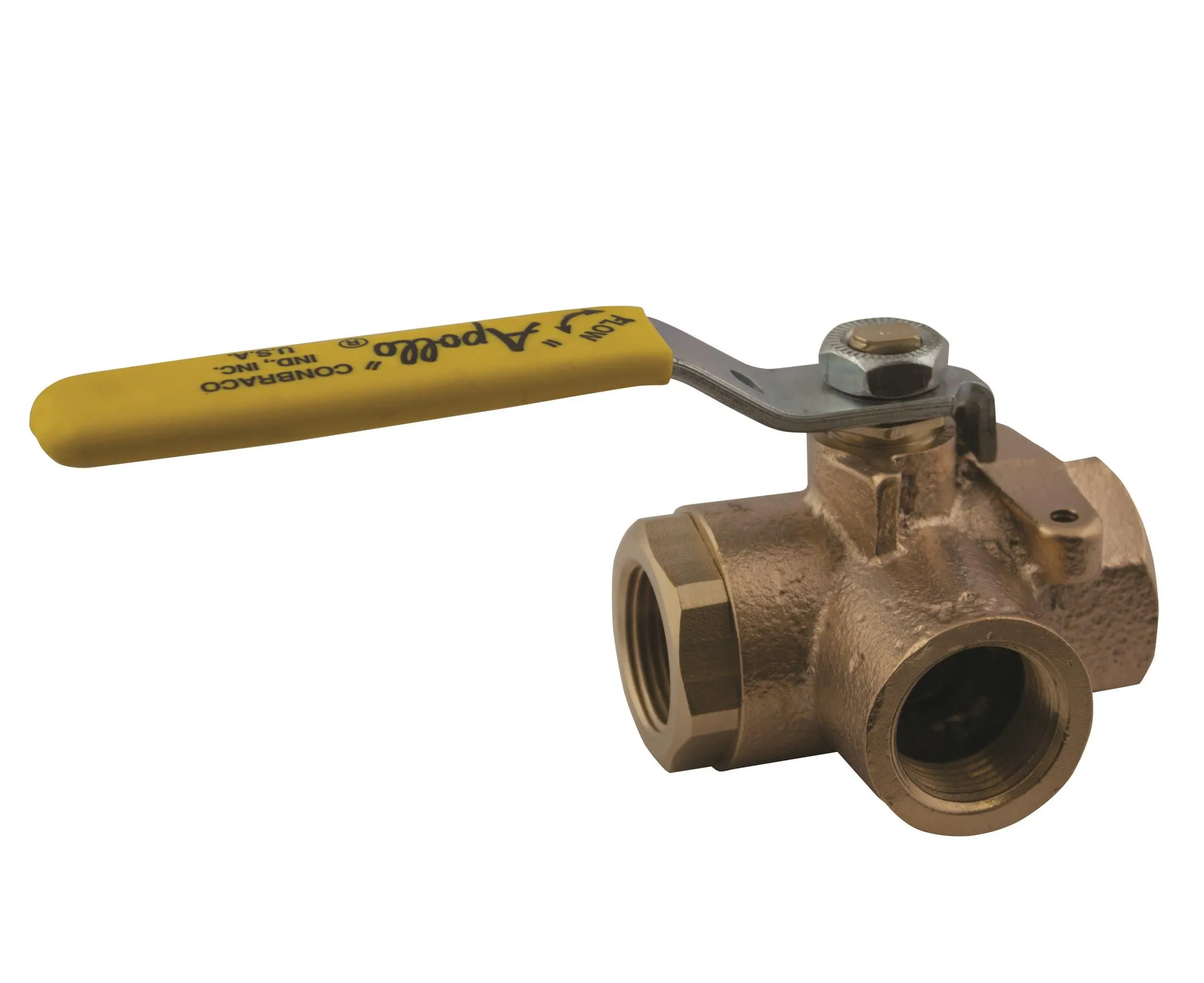 APOLLO VALVES 7060360 Ball Valve, Size 1/2 Inch, Bronze, 3 Way, Round Ball And Stem | CA3BWF