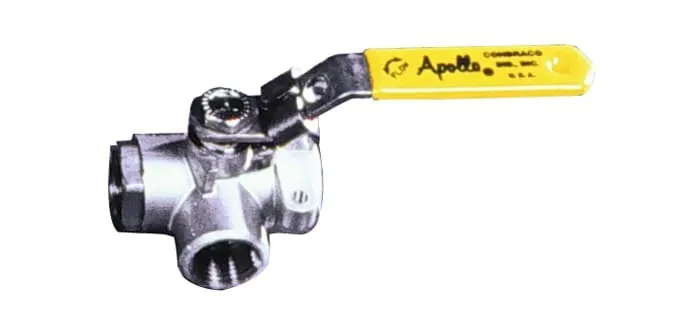 APOLLO VALVES 76E60824 Ball Valve, 2 Inch NPT, 3 Way, Stainless Steel, Graphite | CB4FTU