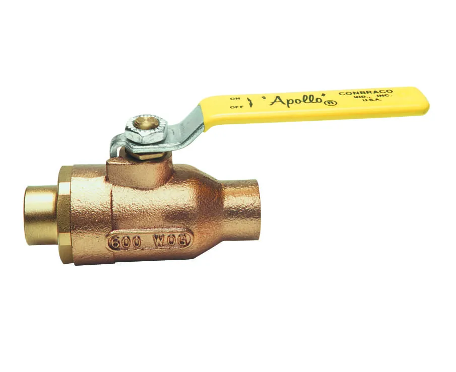 APOLLO VALVES 7724727 Ball Valve, 1-1/2 Inch Solder, Full Port, Bronze, Latch Lever | BY3VEG