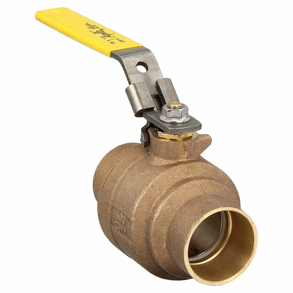 APOLLO VALVES 77C20827A Ball Valve, 2 Inch Size, Solder, Bronze, Full Port, Latch Lever | CA9VDC