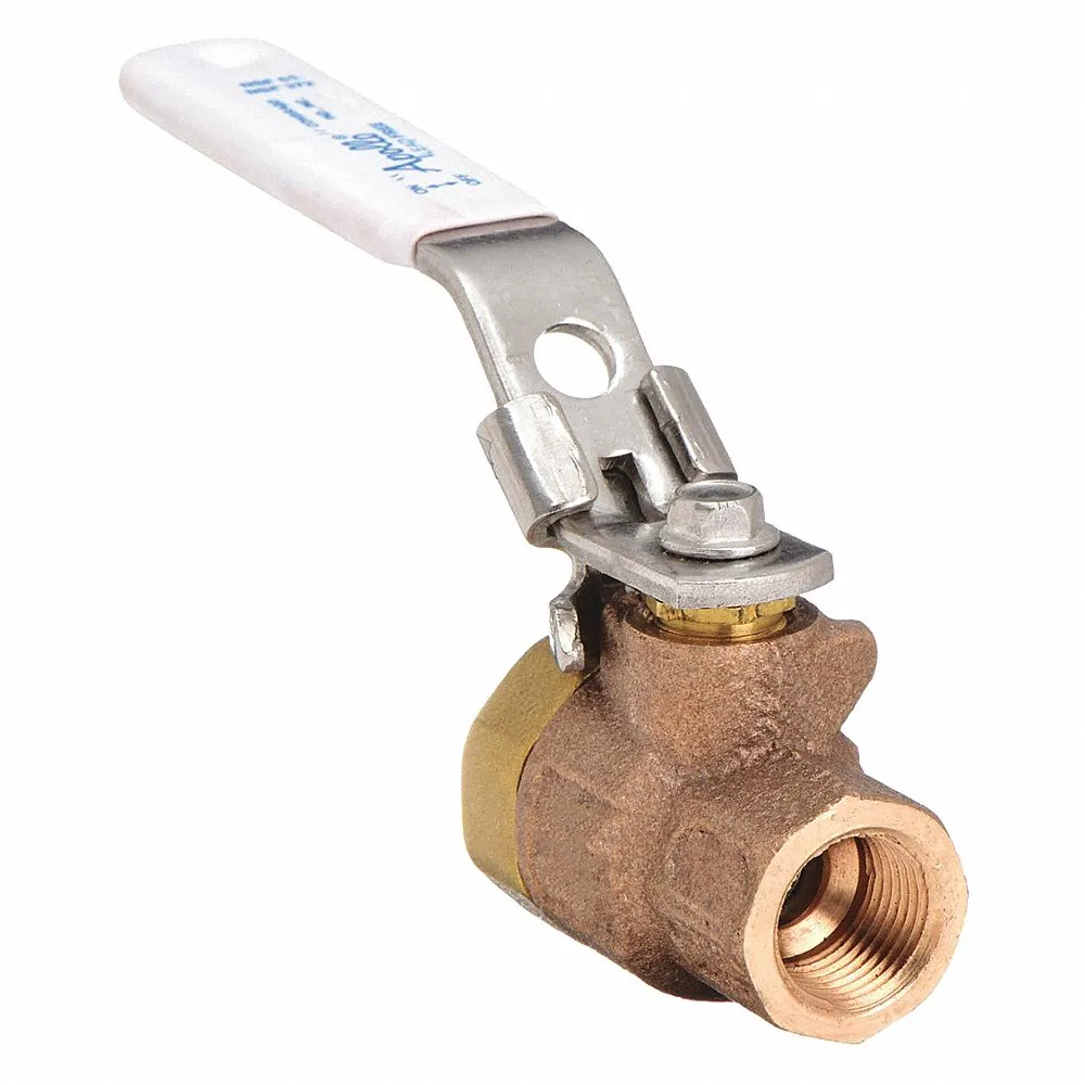 APOLLO VALVES 77CLF10627A Ball Valve, 1-1/4 Inch NPT, Bronze, Full Port, Latch Lever | CC6NJX