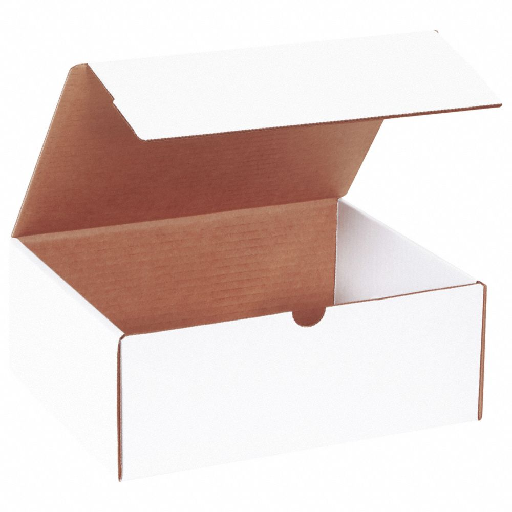 Literature Mailer, 10 1/4 x 8 1/4 x 4 Inch, White, 32 ECT, Corrugate, Single Wall