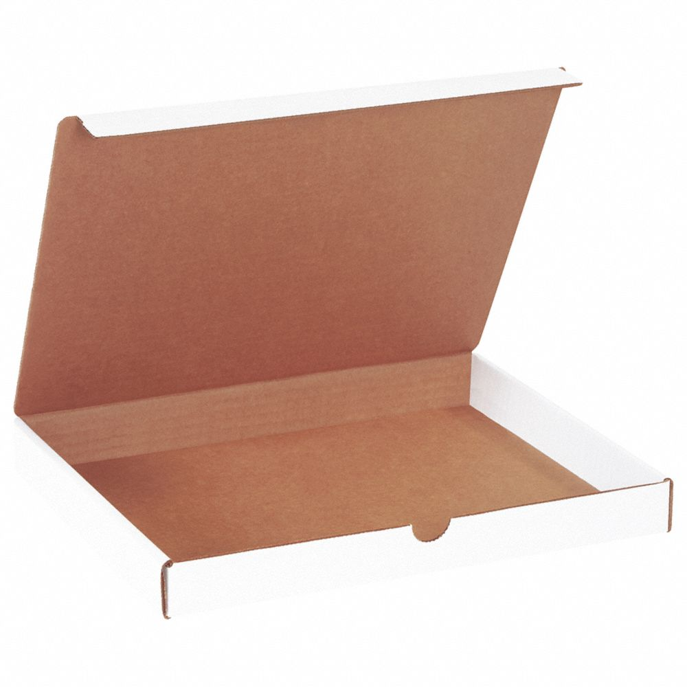 Literature Mailer, 12-1/8 x 9-1/4 x 1-1/4 Inch, White, 32 ECT, Corrugate, Single Wall