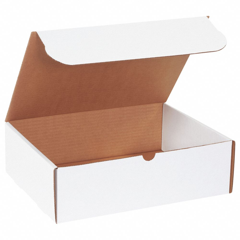 Literature Mailer, 13x10x4 Inch, White, 32 ECT, Corrugate, Single Wall