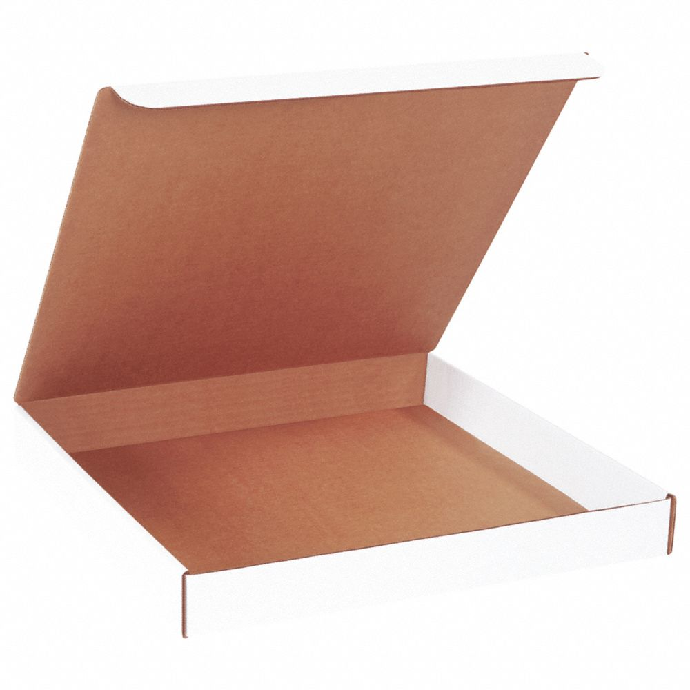 Literature Mailer, 16x16x2 Inch, White, 32 ECT, Corrugate, Single Wall