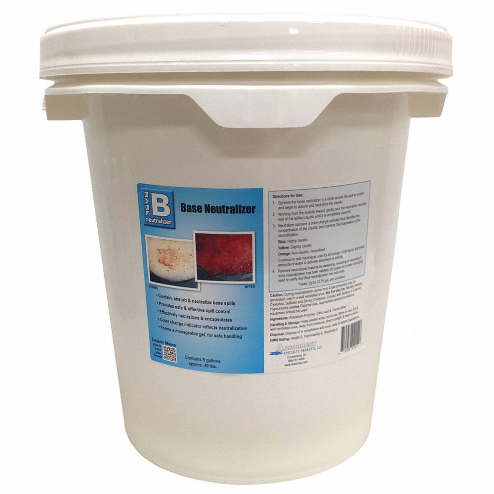 Granular Sorbent, Absorbent Polymer, 12 gal Volume Absorbed per Package, 41 lb Wt, Pail