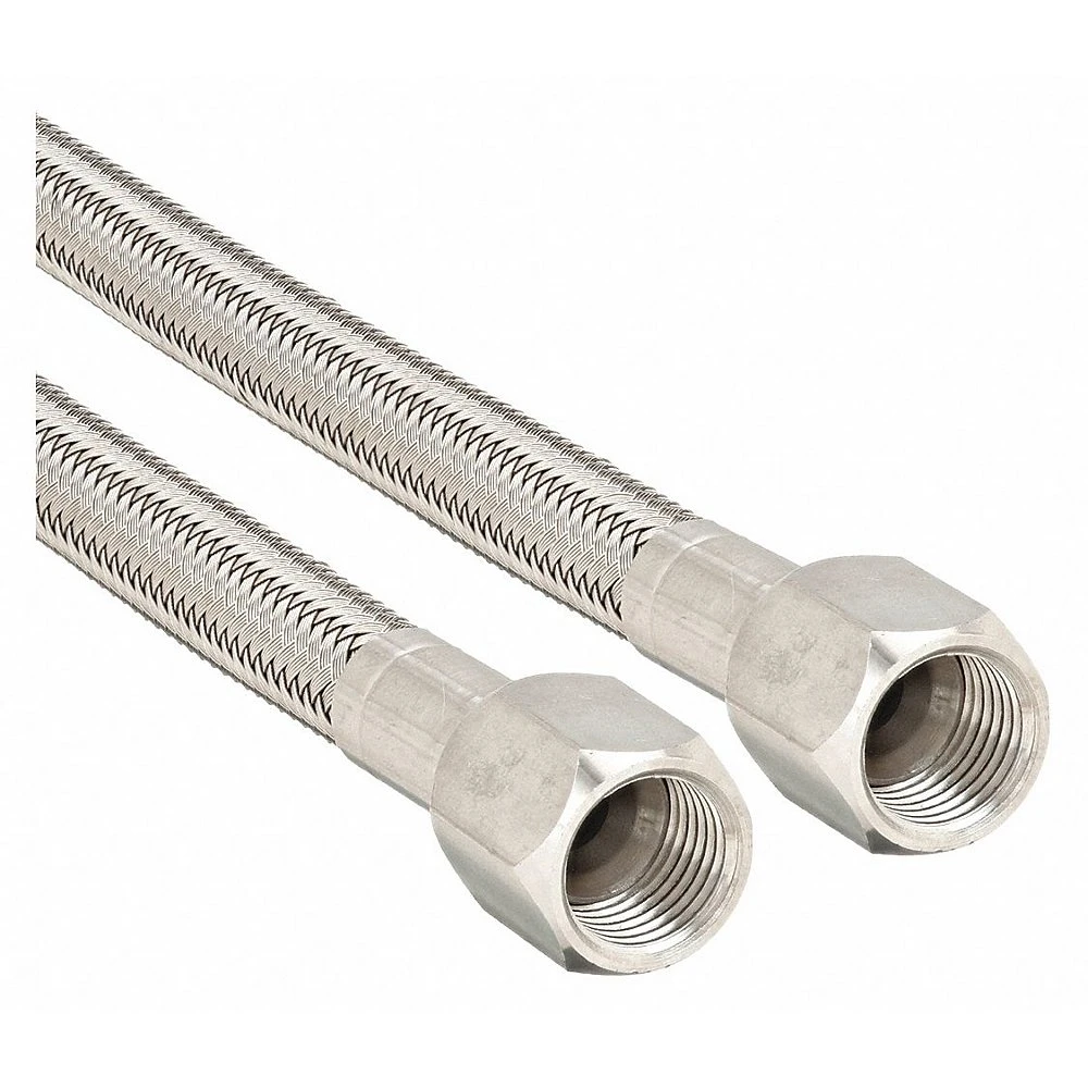 Black Conductive Tube, 3/16 Inch ID, 5 ft Length, 7/16-20 SS FJIC X 7/16-20 SS FJIC