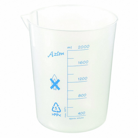 Ποτήρι χαμηλής μορφής, πολυπροπυλένιο, 67.6 oz Χωρητικότητα Labware - Αγγλικά, Επαναχρησιμοποιήσιμη