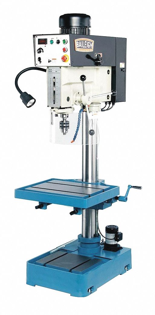 BAILEIGH INDUSTRIAL DP-1250VS Floor Drill Press, Belt, Variable, 85 RPM 2000 RPM, 230 VAC /SinglePhase | CN9AVN 31XU87