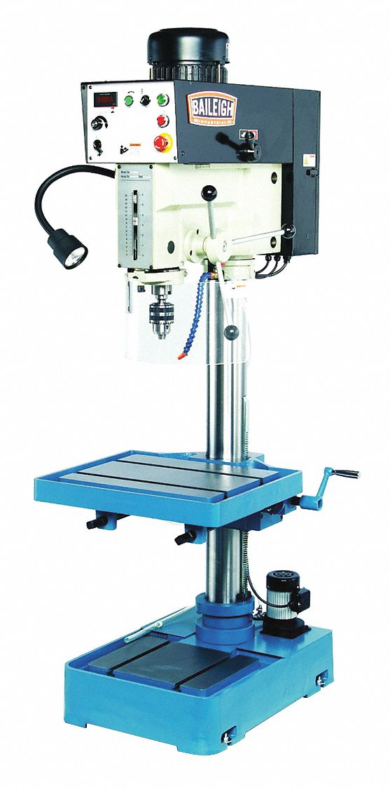 BAILEIGH INDUSTRIAL DP-1250VS-HS Floor Drill Press, Belt, Variable, 85 RPM 4000 RPM, 230 VAC /SinglePhase | CN9AVQ 31XU88