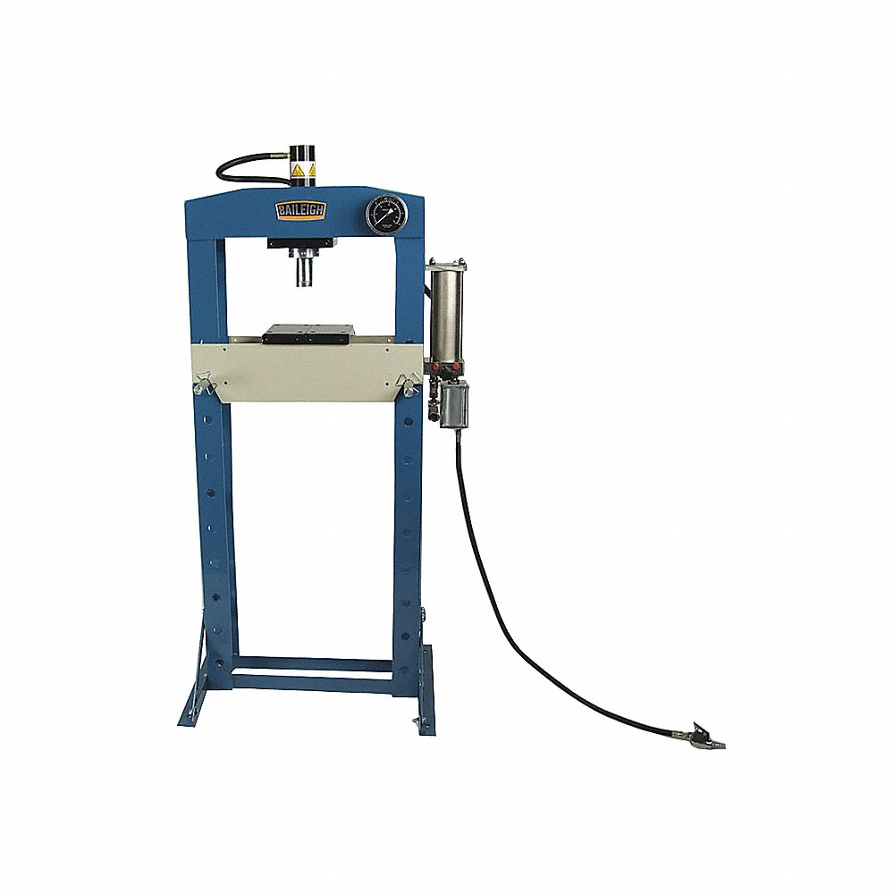 BAILEIGH INDUSTRIAL HSP-20A Hydraulic Press, Air Pump, H-Frame Frame, 20 ton Frame Capacity, 7-1/2 Inch Size Stroke | CN9AWH 31XV11