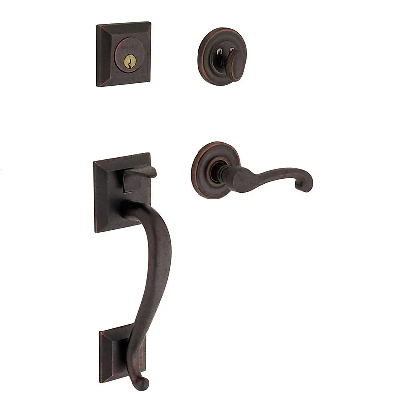 BALDWIN ESTATE 85320.402.LENT Entry Handlesets Distressed Oil Rubbed Bronze | CY7XJA