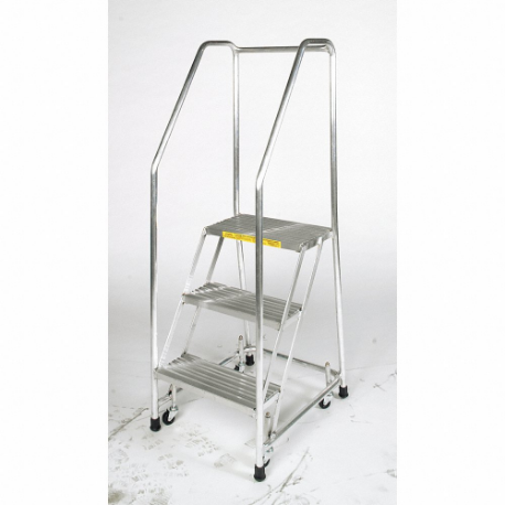 BALLYMORE A6SH30 RIBBD Rolling Ladder, 57 Inch Platform Height, 10 Inch Platform Depth, 24 Inch Platform Width | CN9BZL 9LHL8