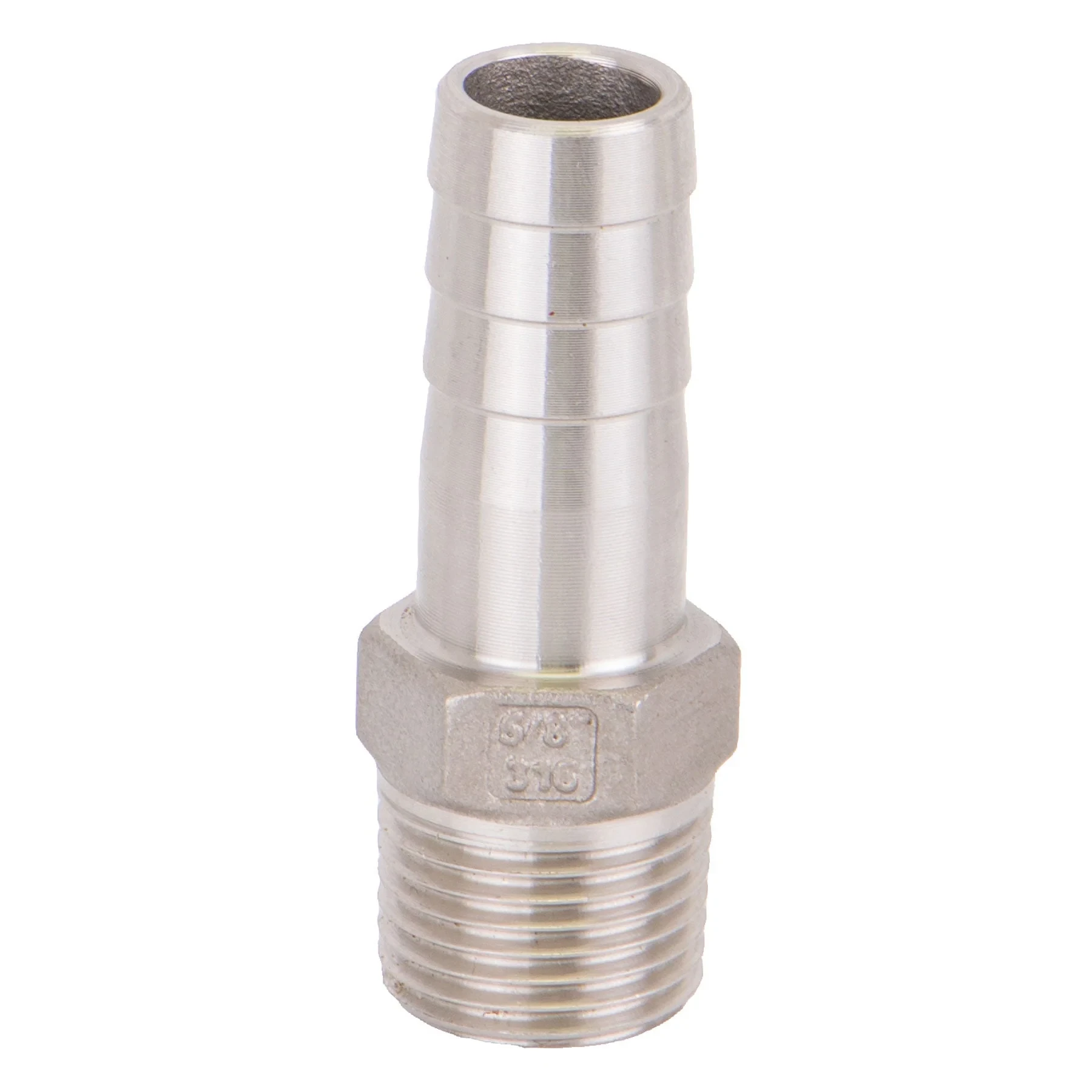 BANJO FITTINGS HB050-058SS Hose Barb, 316 Stainless Steel, 1/2 Inch Mpt X 5/8 Inch Size | AC8TWM 3DTP4
