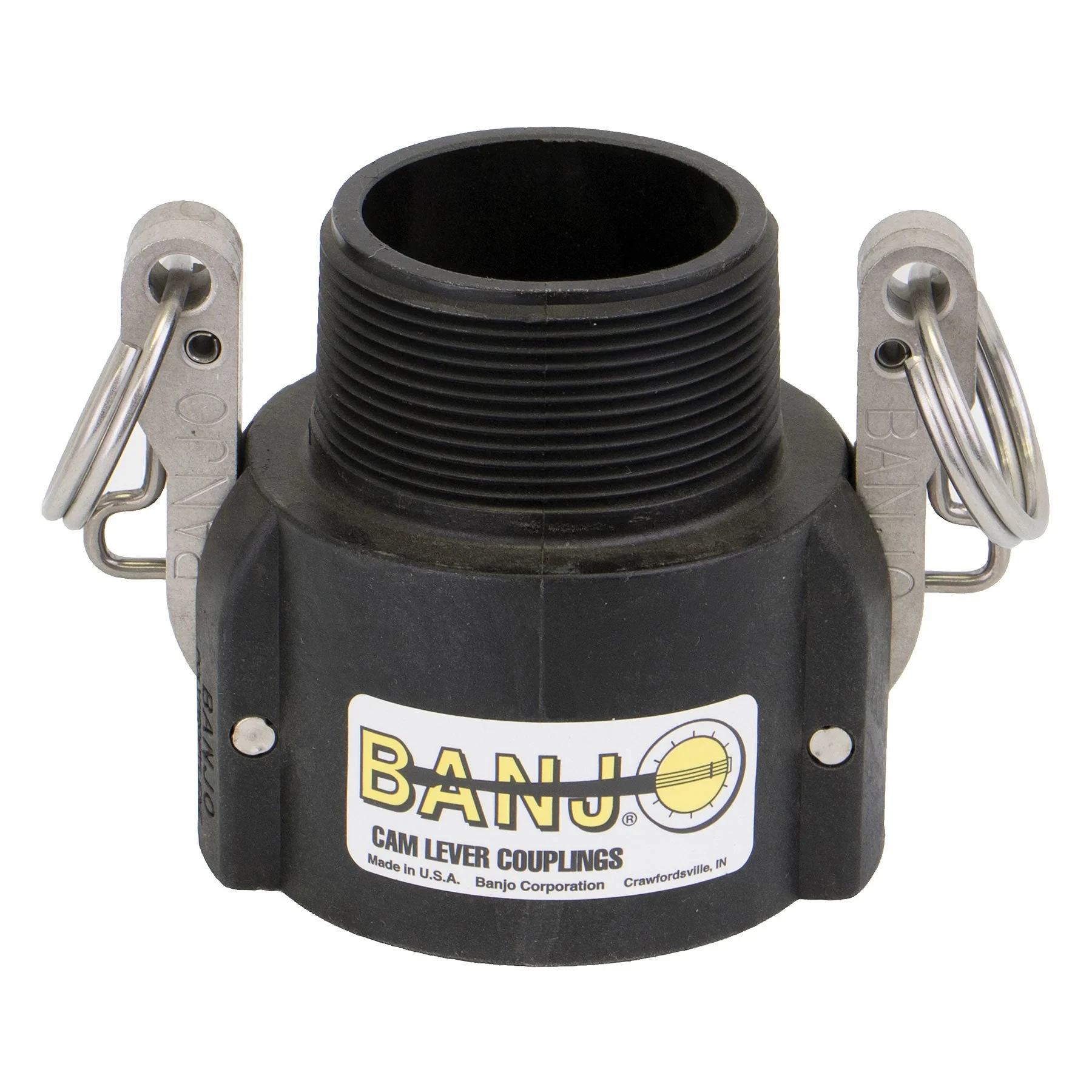 BANJO FITTINGS L200B Locking Female Couplerx Male Thread Cam And Groove, 2 Inch, Polypropylene | BW9BWQ