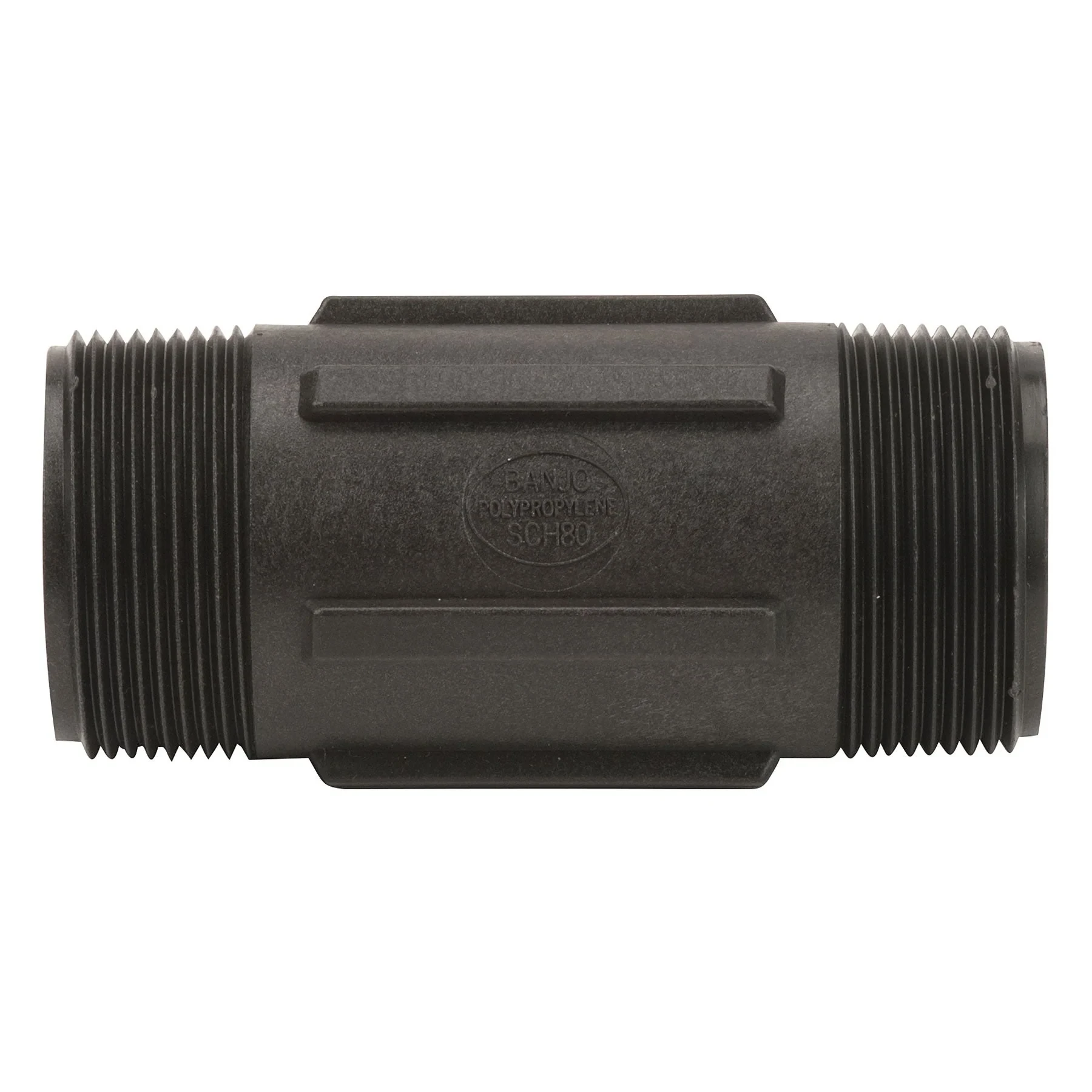 BANJO FITTINGS NIP150-4 Nipple 1 1/2 x 4 Inch Mnpt Polypropylene Black | AC8TVH 3DTK4