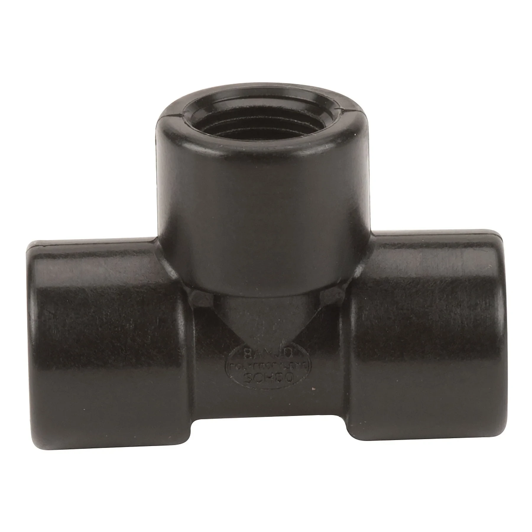 BANJO FITTINGS TEE038 Tee, 3/8 Inch Fpt Polypropylene, 150 Psi Black | AB2KHY 1MKG7