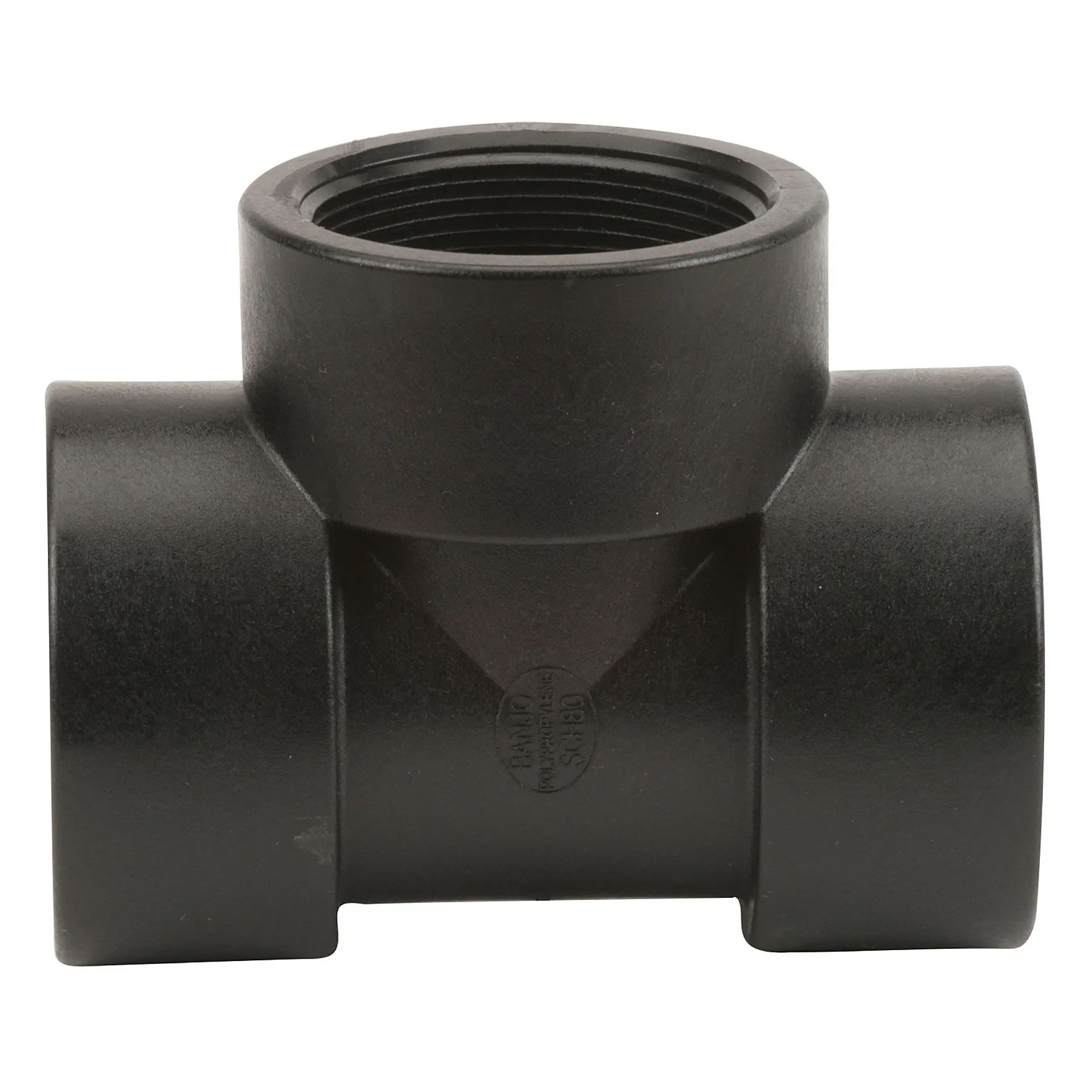 BANJO FITTINGS TEE200 Tee 2 Inch Fpt Polypropylene 150 Psi Black | AB2KJE 1MKH4