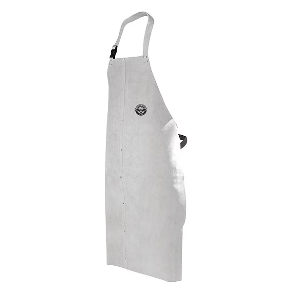 Welding Apron, Leather, Pearl Gray, 42 Inch L