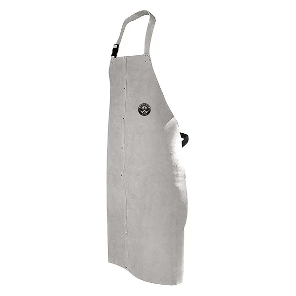 Welding Apron, Leather, Pearl Gray, 48 Inch L