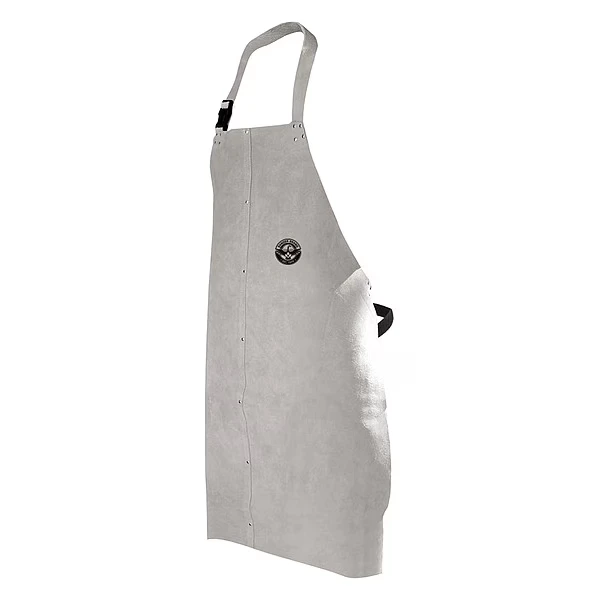 Welding Apron, Leather, Pearl Gray, 36 Inch L