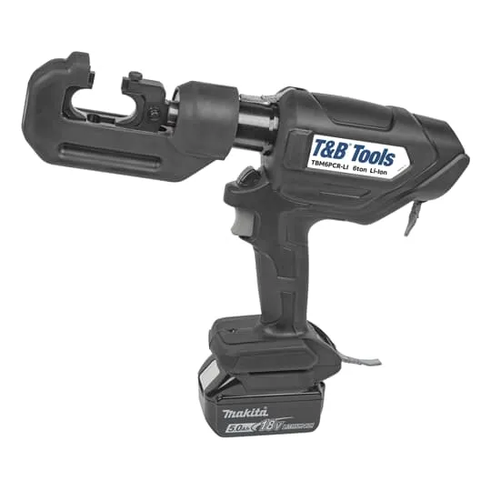 Crimp Tool, Battery Powered Open Type, 18 V Voltage Rating, 6 Ton Crimping Force