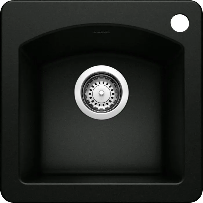 Diamond Silgranit Dual Mount Bar Sink, Coal Black