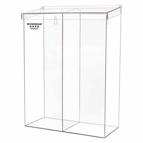 BOWMAN MFG CO BK212-0111 Protection Dispenser, Petg Plastic, Clear, 2 Compartments, Open Top | CP2APL 53FN82