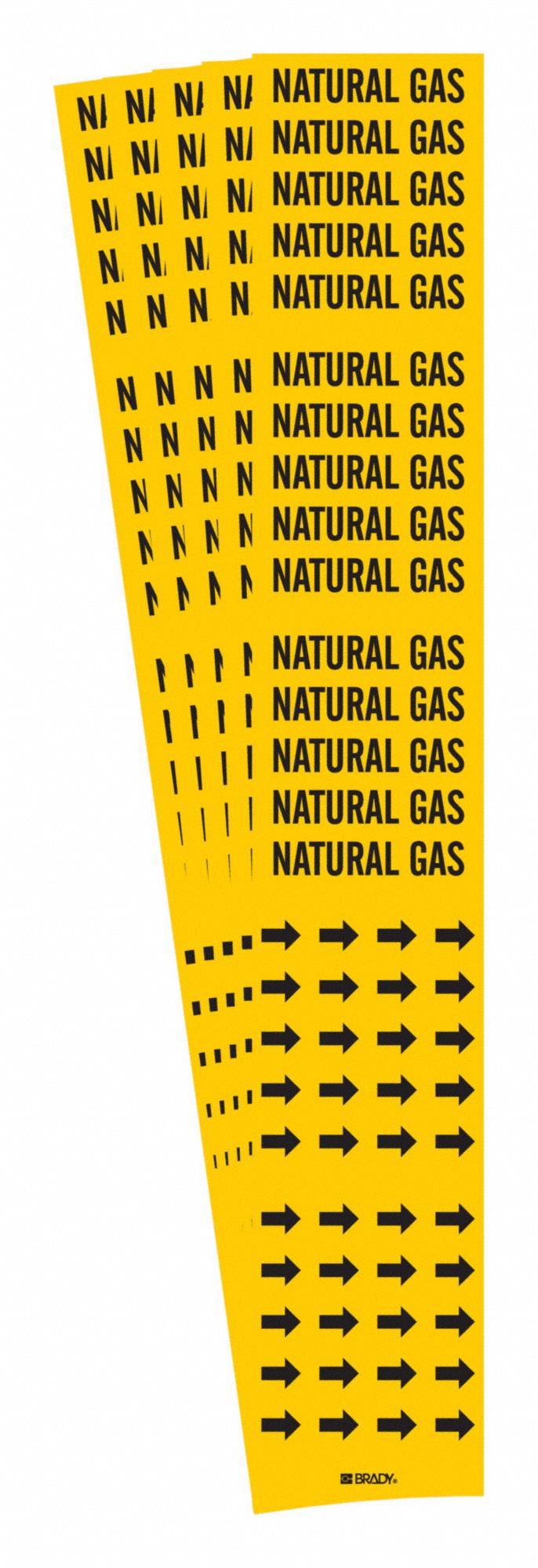 BRADY 105806-PK Pipe Marker, Legend: Natural Gas, Iiar System Abbreviation Not Applicable | CH6HPG 781XR5