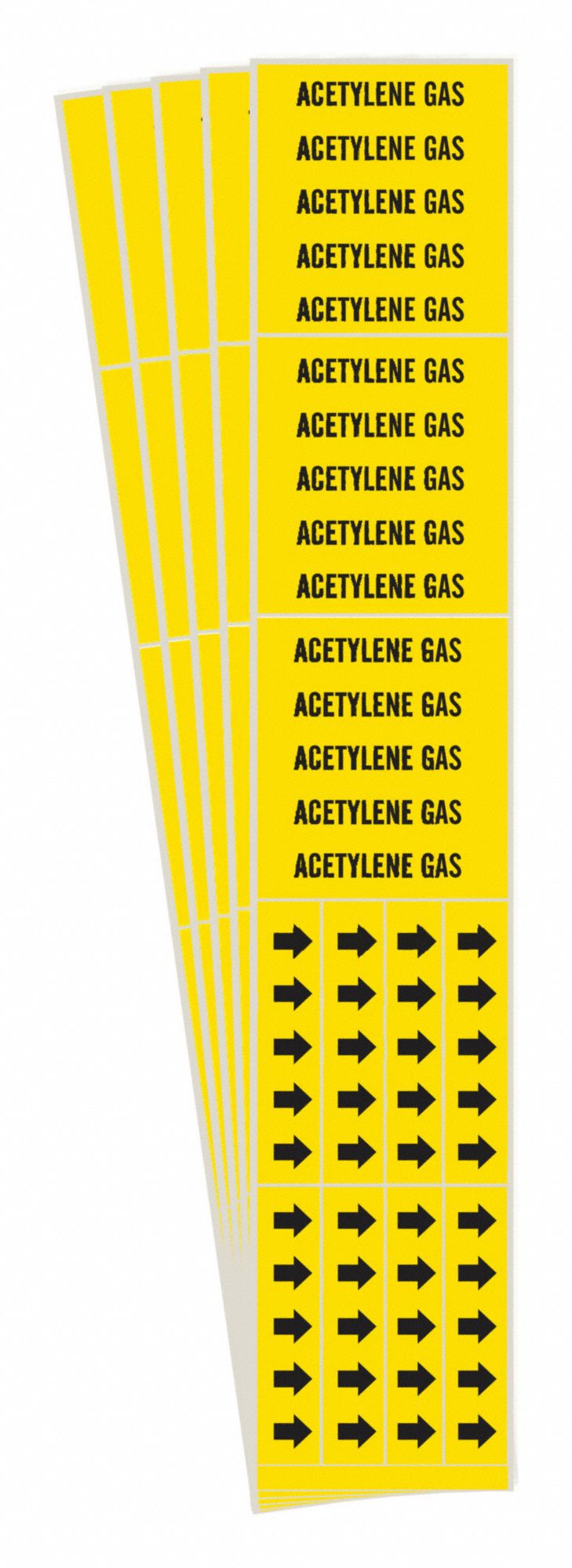 BRADY 7001-3C-PK Pipe Marker, Legend: Acetylene Gas, Iiar System Abbreviation Not Applicable | CH6KTA 781XN6