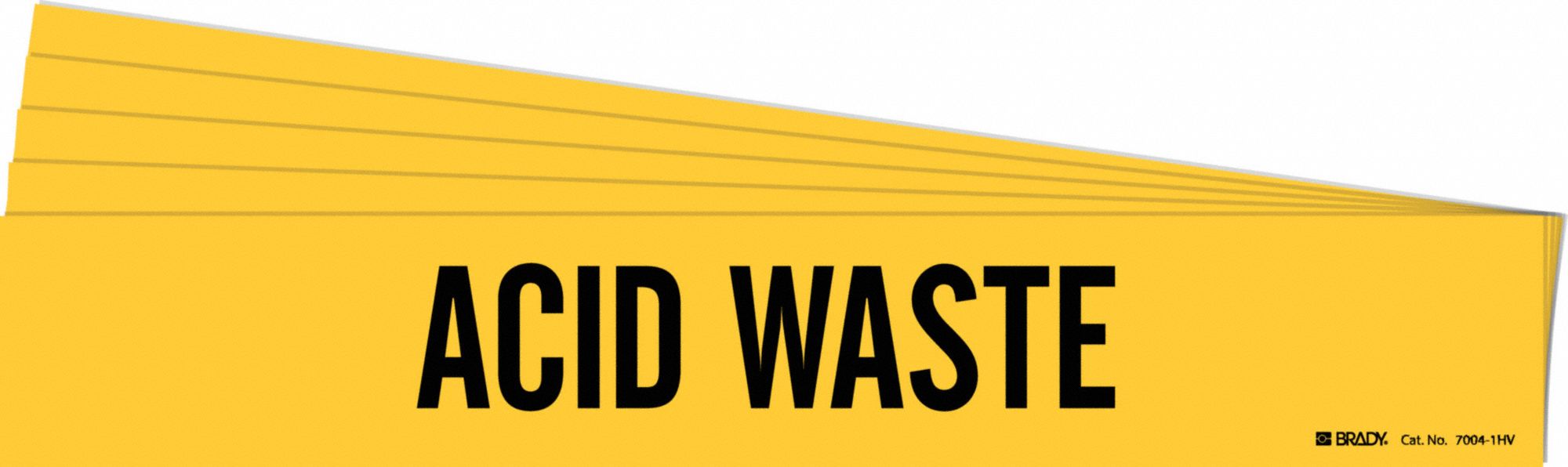 BRADY 7004-1HV-PK Pipe Marker, Legend: Acid Waste, 4 Inch x 24 Inch Size | CH6KTG 781VC3