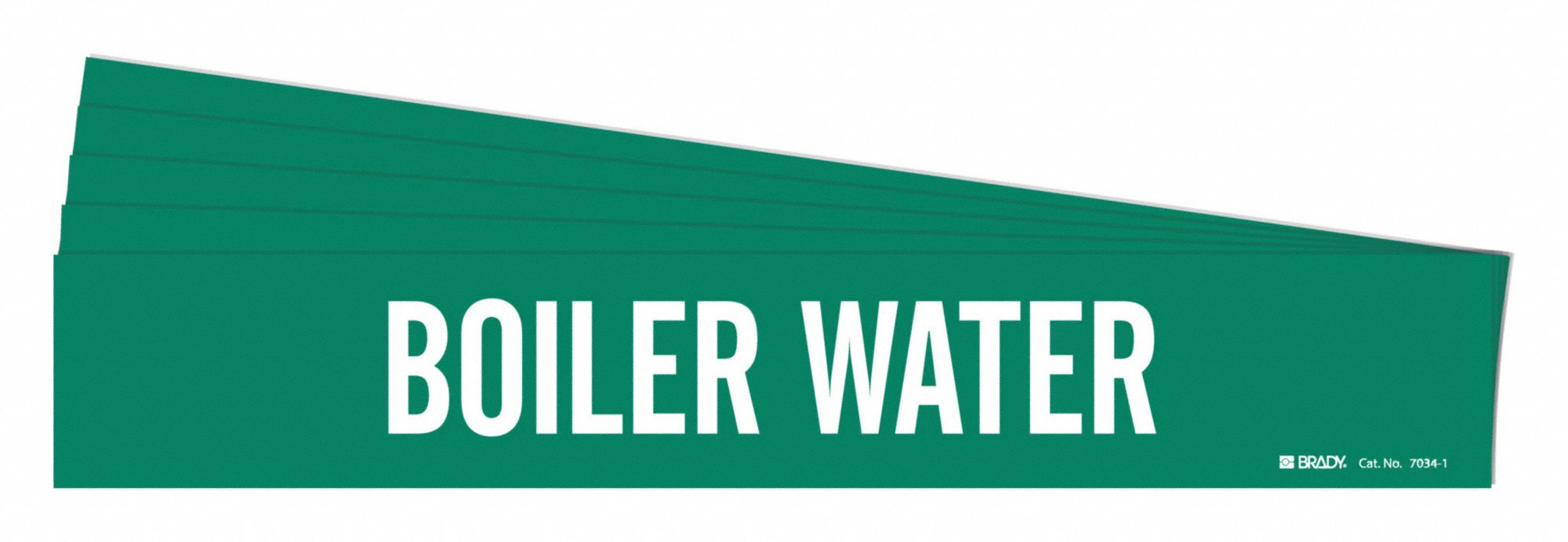 BRADY 7034-1-PK Pipe Marker, Legend: Boiler Water, 2 1/4 Inch x 14 Inch Size | CH6KVV 781ZE2