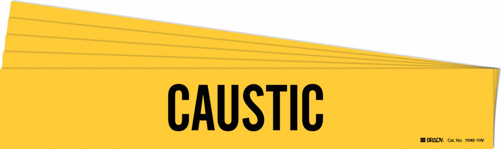 BRADY 7040-1HV-PK Pipe Marker, Legend: Caustic, 4 Inch x 24 Inch Size | CH6KWE 781VF6