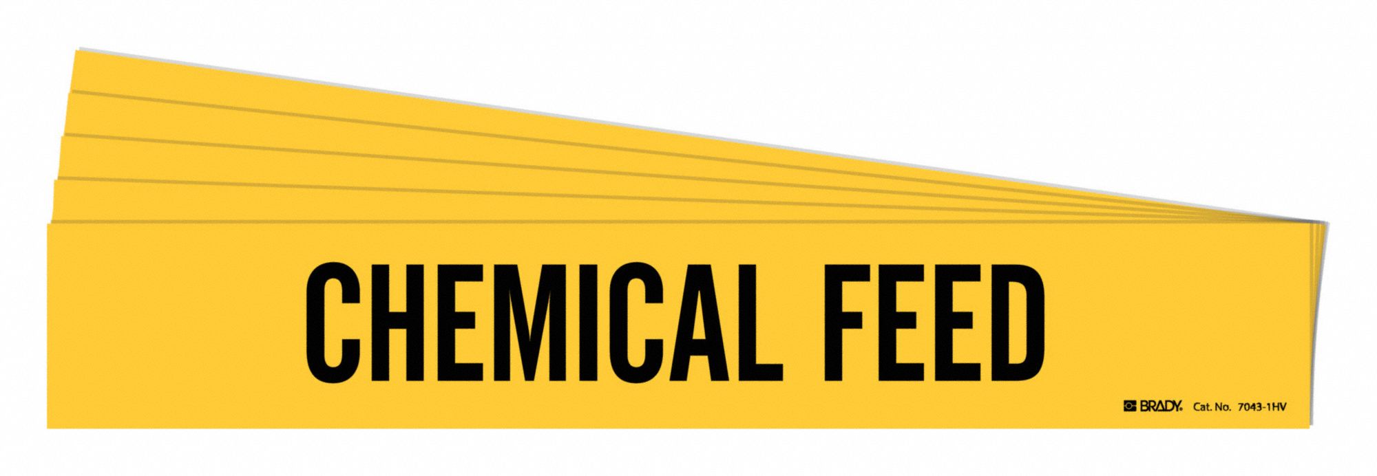 BRADY 7043-1HV-PK Pipe Marker, Legend: Chemical Feed, Iiar System Abbreviation Not Applicable | CH6KWP 781YF4