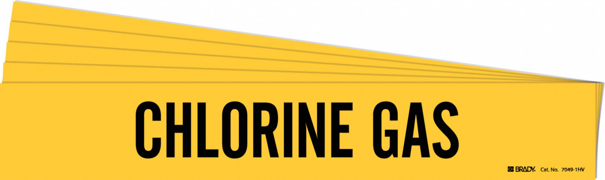 BRADY 7049-1HV-PK Pipe Marker, Legend: Chlorine Gas, 4 Inch x 24 Inch Size | CH6KWX 781X22