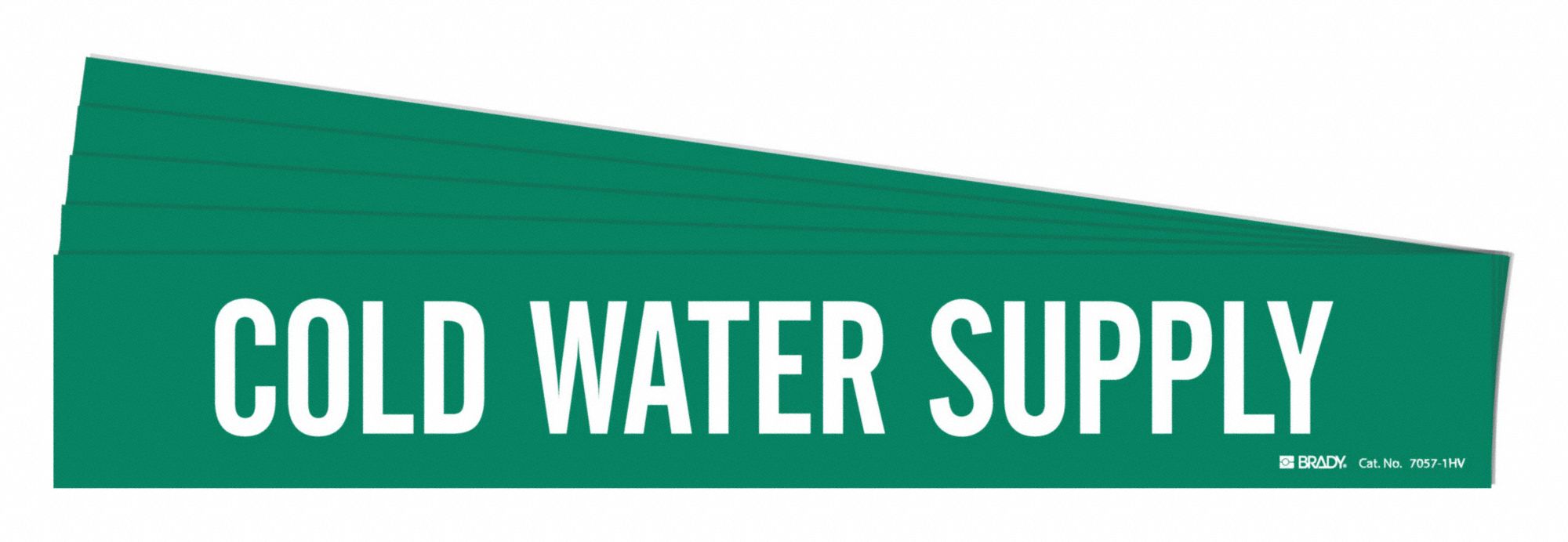 BRADY 7057-1HV-PK Pipe Marker, Legend: Cold Water Supply | CH6KXR 781ZN7
