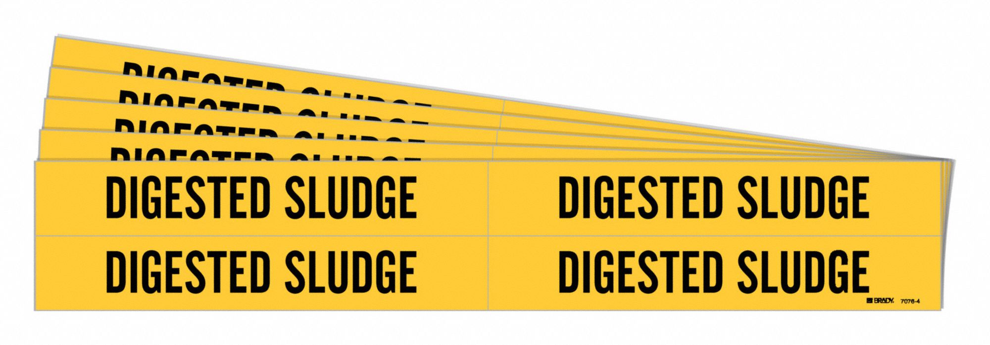 BRADY 7076-4-PK Pipe Marker, Legend: Digested Sludge | CH6KYX 781YT2
