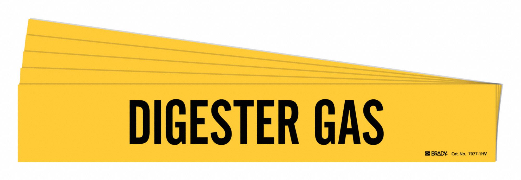 BRADY 7077-1HV-PK Pipe Marker, Legend: Digester Gas, Iiar System Abbreviation Not Applicable | CH6KYY 781XD4