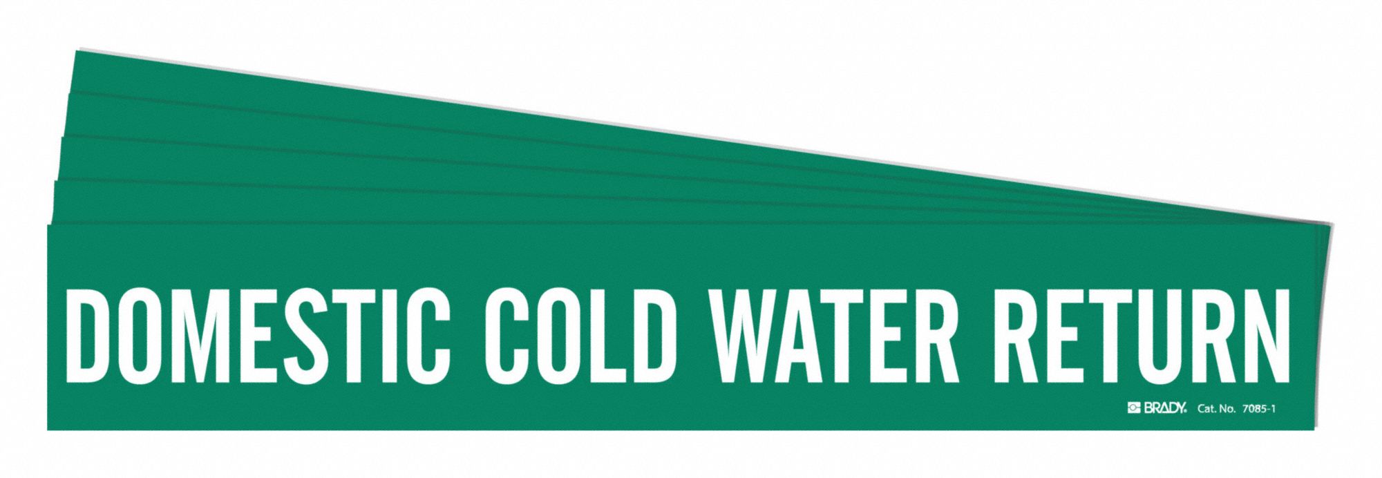 BRADY 7085-1-PK Pipe Marker, Legend: Domestic Cold Water Return | CH6LAA 782A93