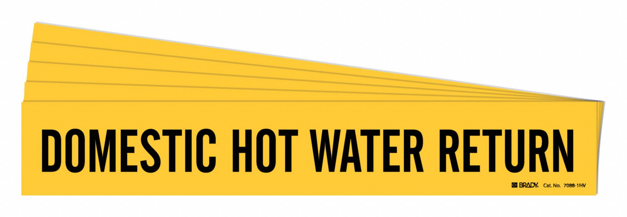 BRADY 7088-1HV-PK Pipe Marker, Legend: Domestic Hot Water Return | CH6LAE 781ZM8