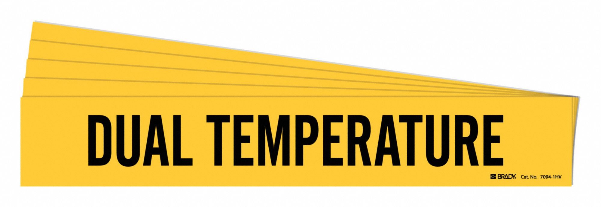 BRADY 7094-1HV-PK Pipe Marker, Legend: Dual Temperature, 4 Inch x 24 Inch Size | CH6LAQ 782FR0