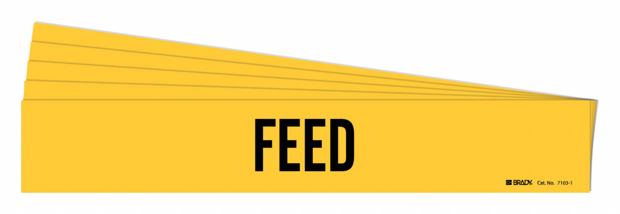 BRADY 7103-1-PK Pipe Marker, Legend: Feed | CH6LBX 782FR3