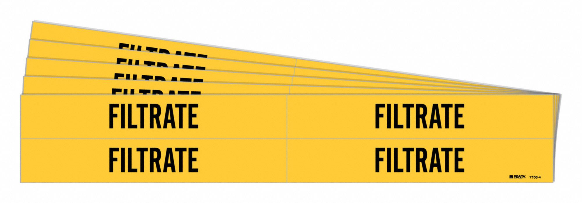 BRADY 7106-4-PK Pipe Marker, Legend: Filtrate, Iiar System Abbreviation Not Applicable | CH6LCJ 781YG0