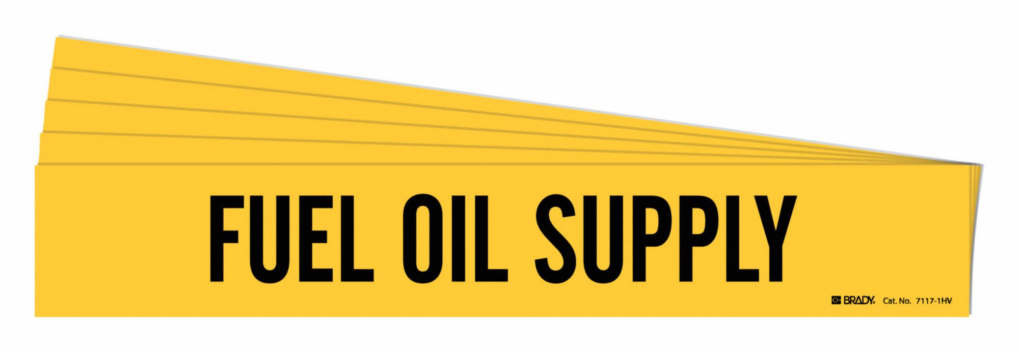 BRADY 7117-1HV-PK Pipe Marker, Legend: Fuel Oil Supply, 4 Inch x 24 Inch Size | CH6LDK 781XU1