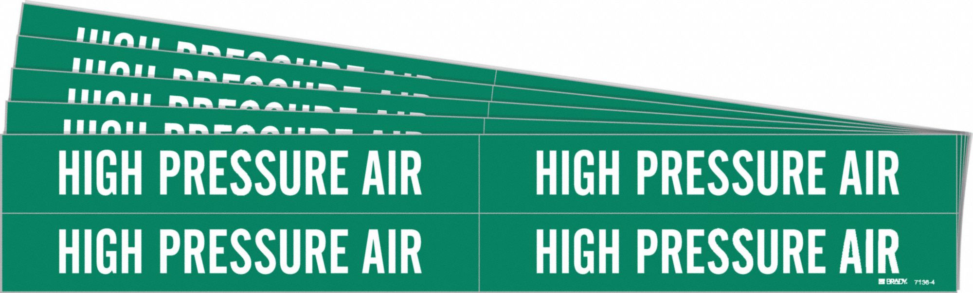 BRADY 7136-4-PK Pipe Marker, Legend: High Pressure Air, Iiar System Abbreviation Not Applicable | CH6LEY 781WF4